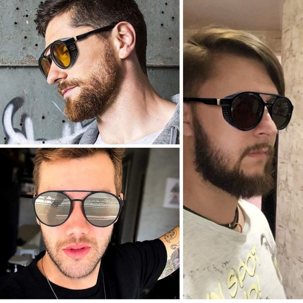 Men Women 100% UV400 Steampunk Sunglasses